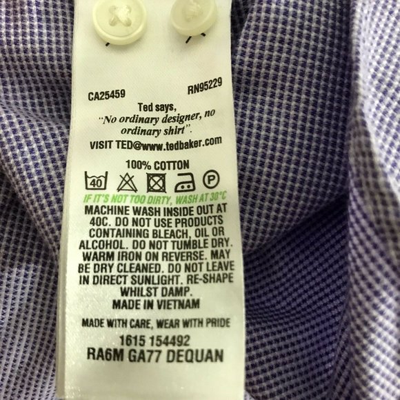 Ted Baker Endurance Purple Men's L/S Button Up - Picture 6 of 6